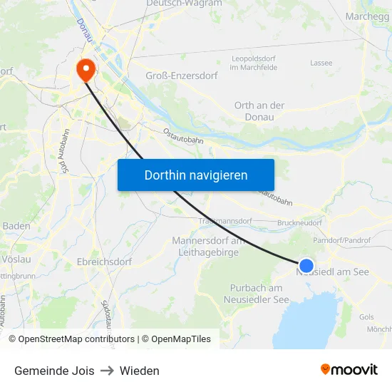 Gemeinde Jois to Wieden map