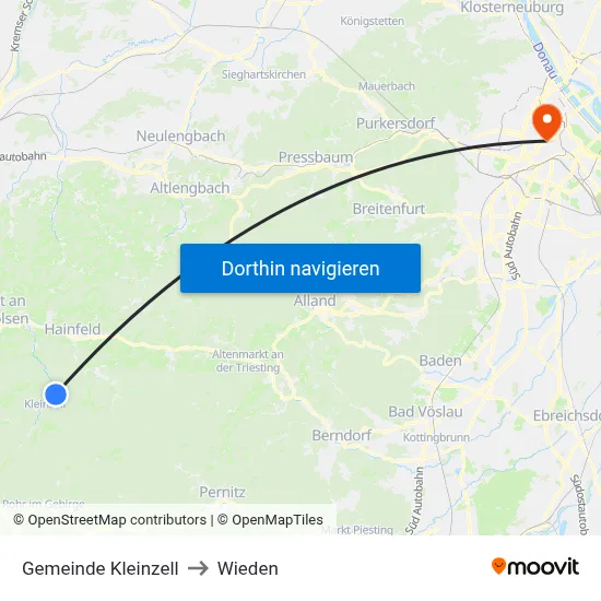 Gemeinde Kleinzell to Wieden map