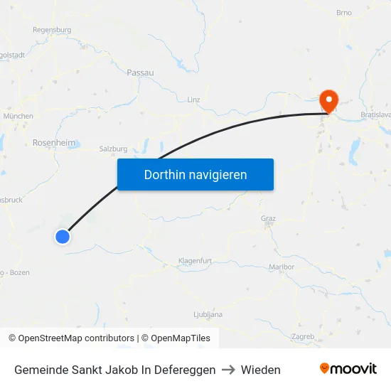 Gemeinde Sankt Jakob In Defereggen to Wieden map