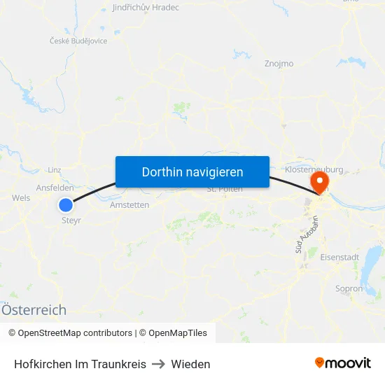 Hofkirchen Im Traunkreis to Wieden map