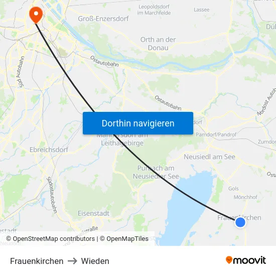Frauenkirchen to Wieden map