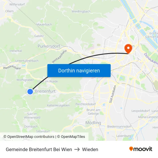 Gemeinde Breitenfurt Bei Wien to Wieden map