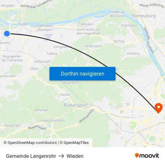 Gemeinde Langenrohr to Wieden map
