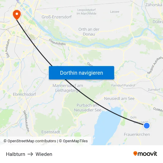 Halbturn to Wieden map