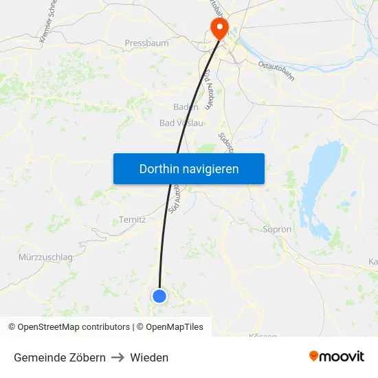 Gemeinde Zöbern to Wieden map