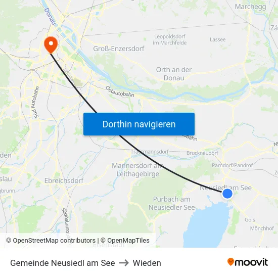 Gemeinde Neusiedl am See to Wieden map