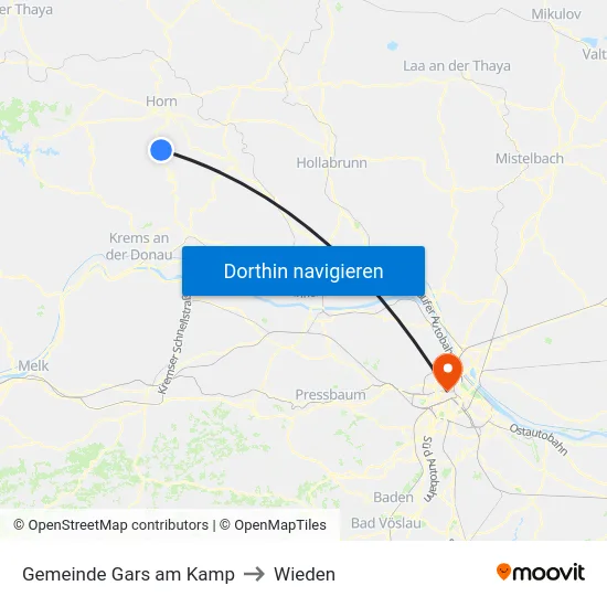 Gemeinde Gars am Kamp to Wieden map