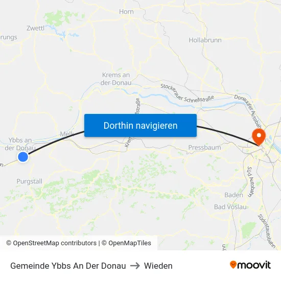 Gemeinde Ybbs An Der Donau to Wieden map