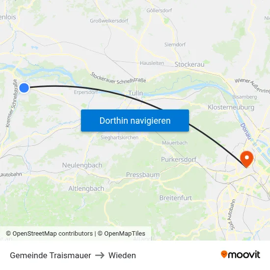 Gemeinde Traismauer to Wieden map