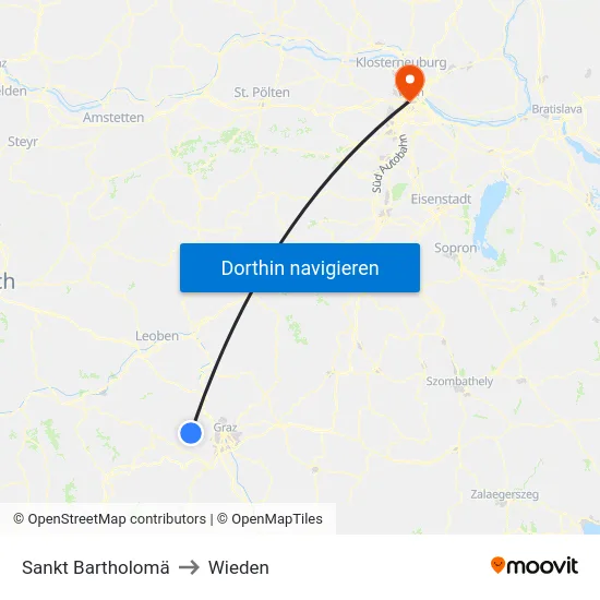 Sankt Bartholomä to Wieden map