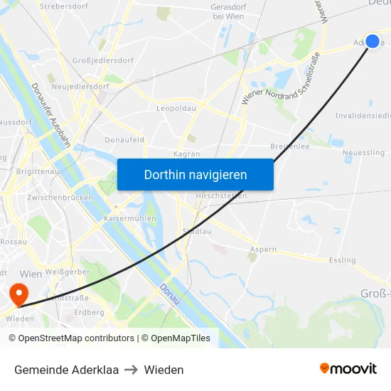Gemeinde Aderklaa to Wieden map
