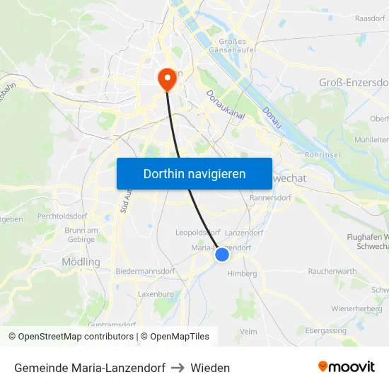 Gemeinde Maria-Lanzendorf to Wieden map