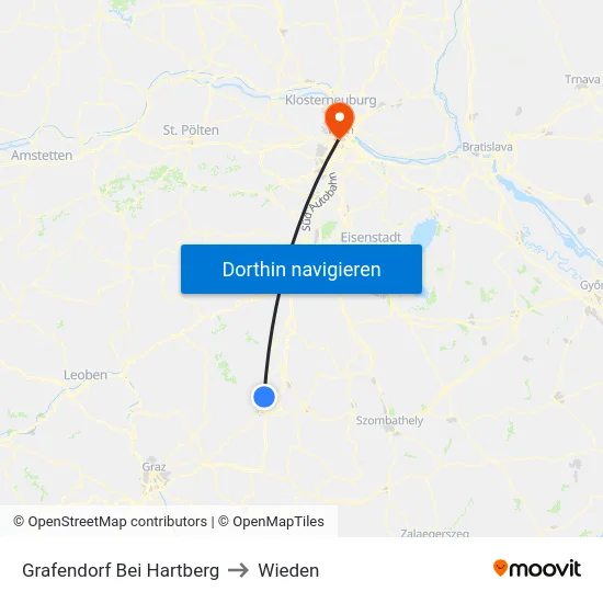 Grafendorf Bei Hartberg to Wieden map
