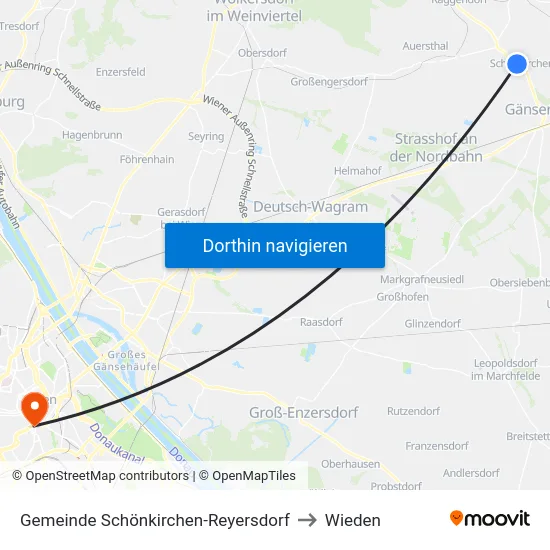 Gemeinde Schönkirchen-Reyersdorf to Wieden map