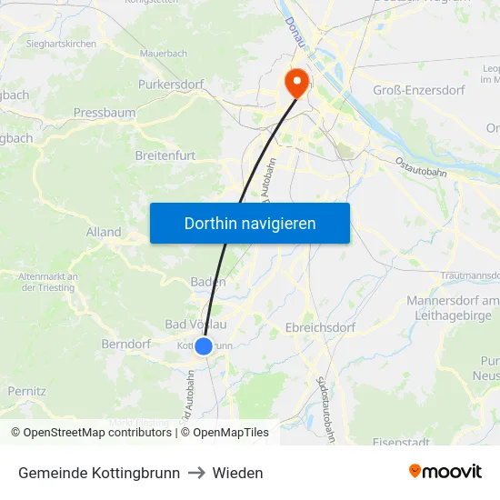 Gemeinde Kottingbrunn to Wieden map