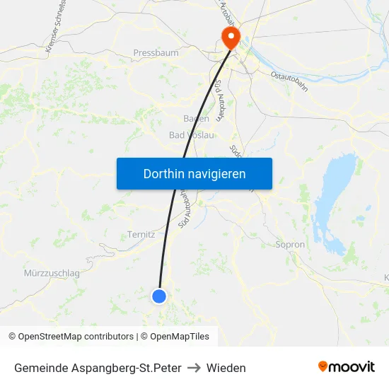 Gemeinde Aspangberg-St.Peter to Wieden map