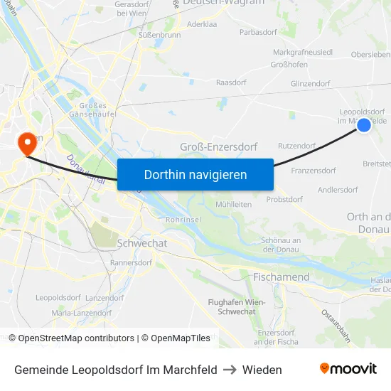 Gemeinde Leopoldsdorf Im Marchfeld to Wieden map