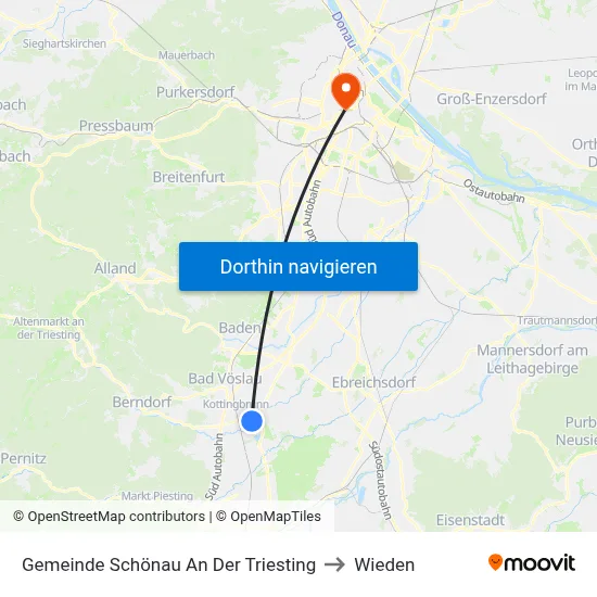 Gemeinde Schönau An Der Triesting to Wieden map