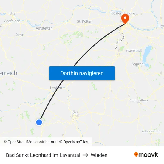 Bad Sankt Leonhard Im Lavanttal to Wieden map