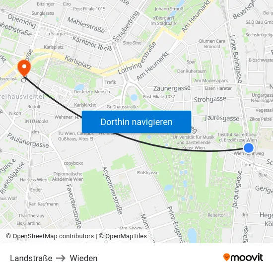 Landstraße to Wieden map