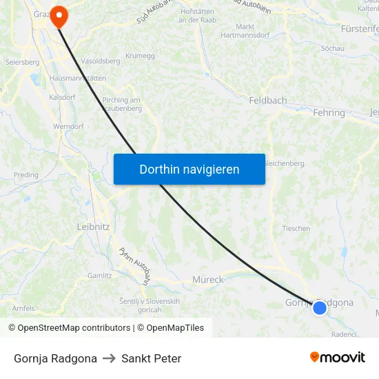 Gornja Radgona to Sankt Peter map