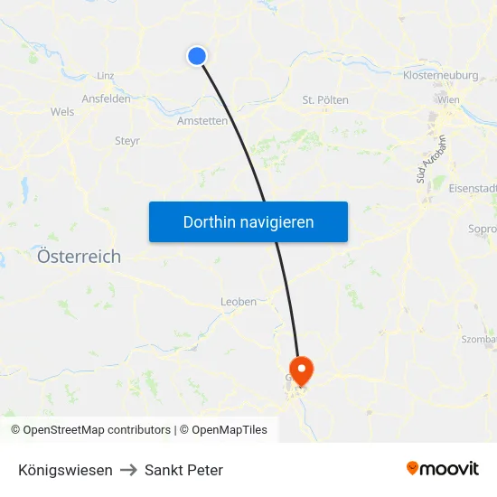 Königswiesen to Sankt Peter map