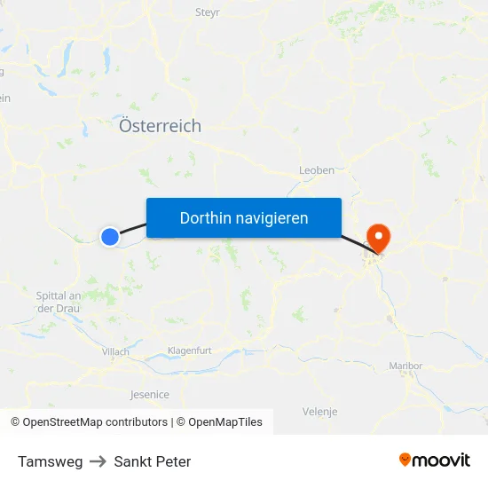 Tamsweg to Sankt Peter map