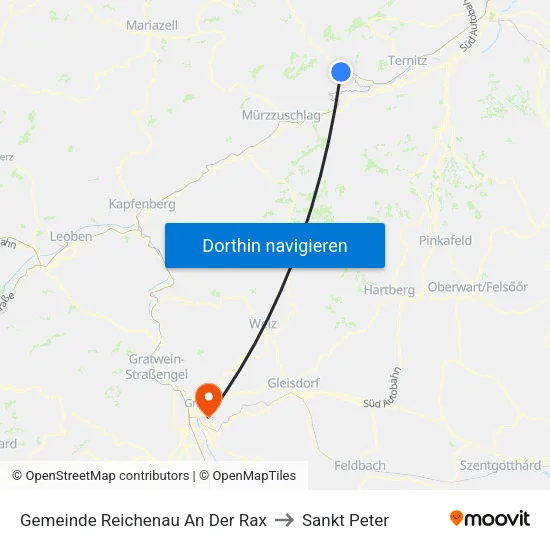 Gemeinde Reichenau An Der Rax to Sankt Peter map