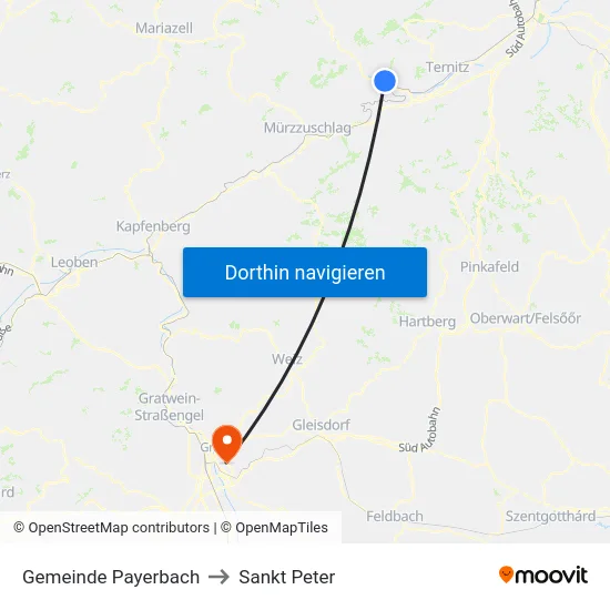 Gemeinde Payerbach to Sankt Peter map