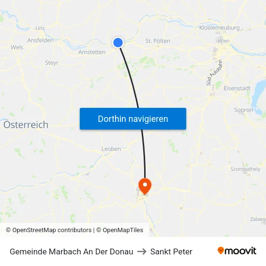 Gemeinde Marbach An Der Donau to Sankt Peter map