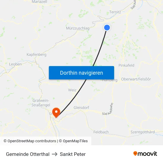 Gemeinde Otterthal to Sankt Peter map