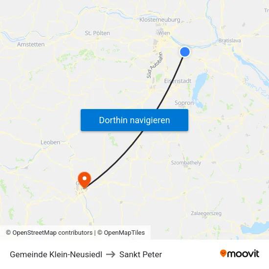 Gemeinde Klein-Neusiedl to Sankt Peter map
