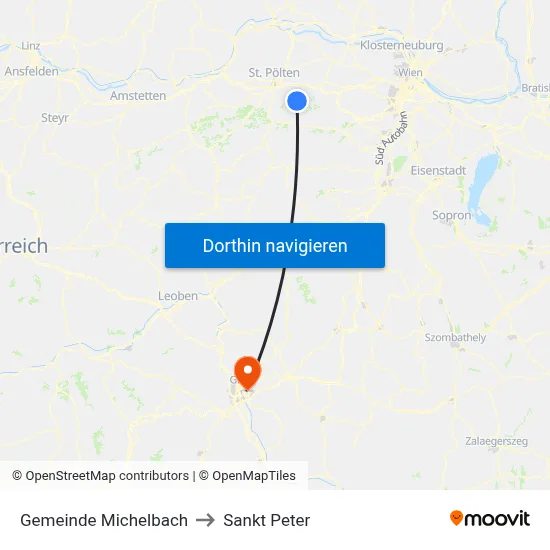 Gemeinde Michelbach to Sankt Peter map