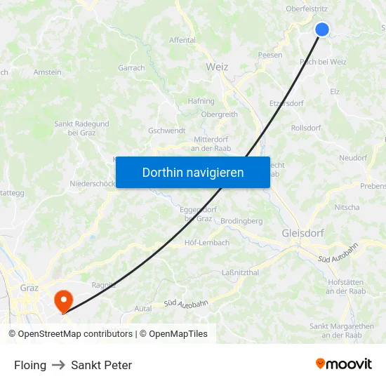 Floing to Sankt Peter map