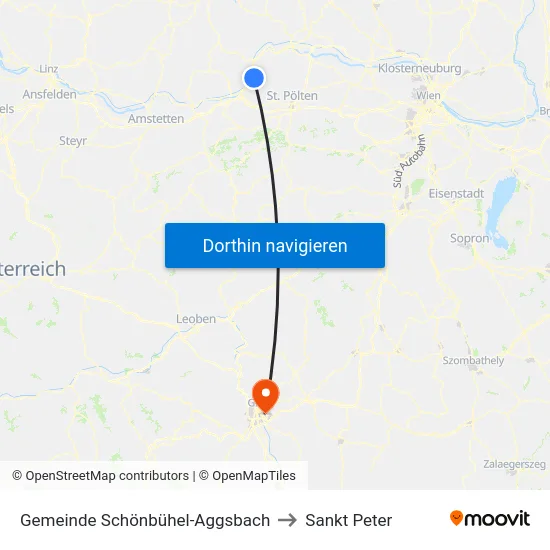 Gemeinde Schönbühel-Aggsbach to Sankt Peter map