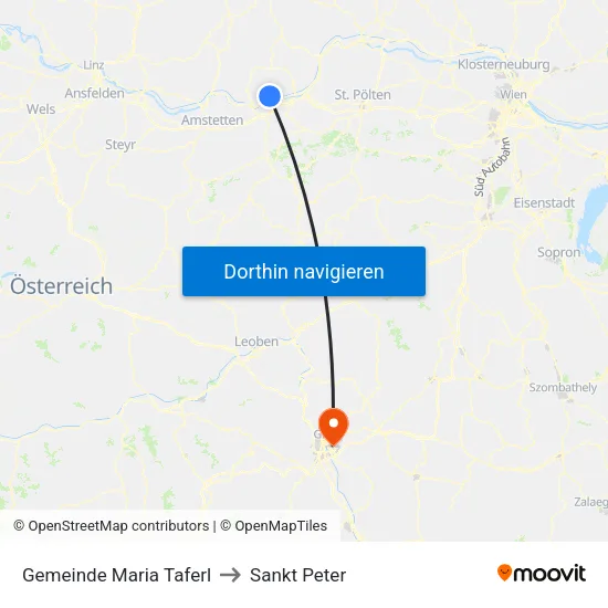 Gemeinde Maria Taferl to Sankt Peter map