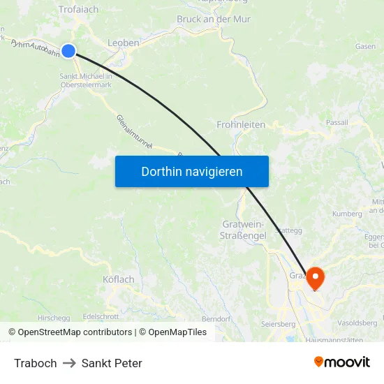 Traboch to Sankt Peter map