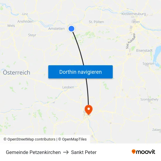 Gemeinde Petzenkirchen to Sankt Peter map