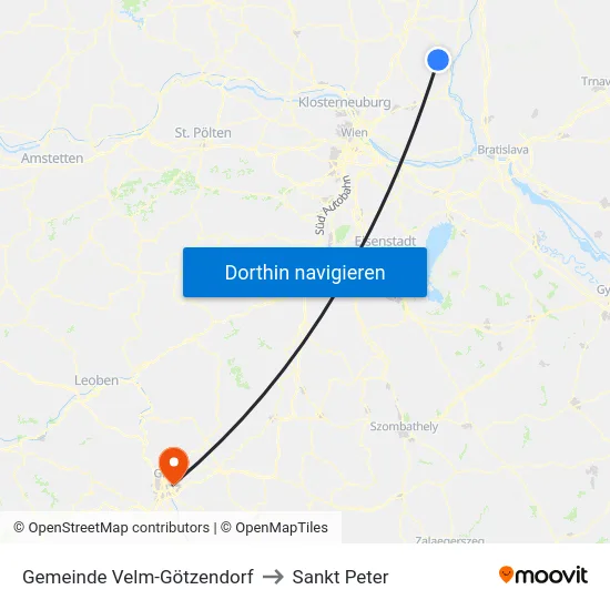 Gemeinde Velm-Götzendorf to Sankt Peter map