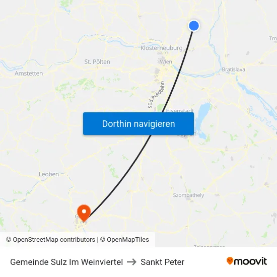 Gemeinde Sulz Im Weinviertel to Sankt Peter map