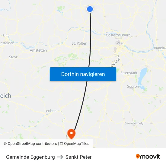 Gemeinde Eggenburg to Sankt Peter map