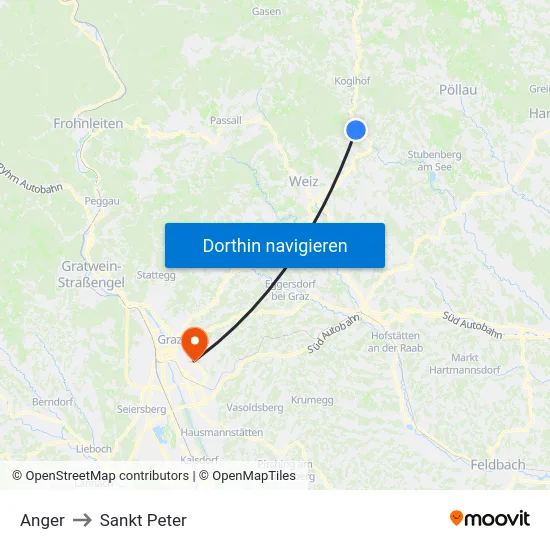 Anger to Sankt Peter map