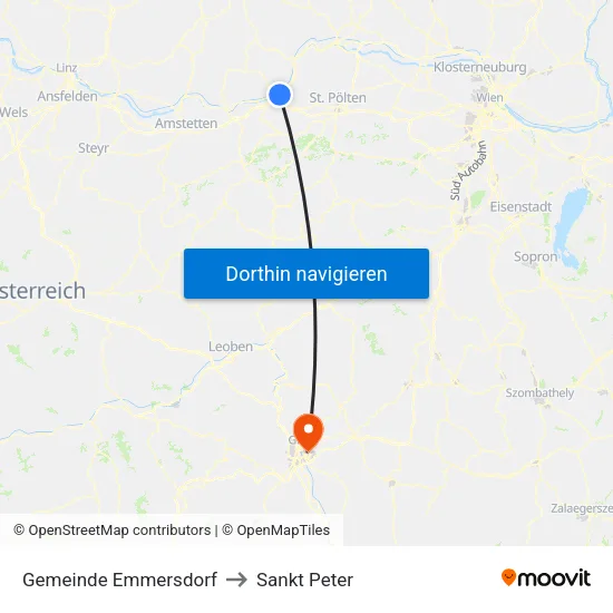 Gemeinde Emmersdorf to Sankt Peter map