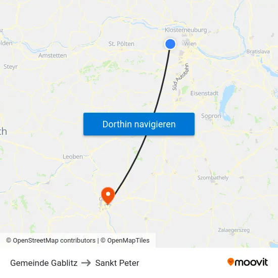 Gemeinde Gablitz to Sankt Peter map