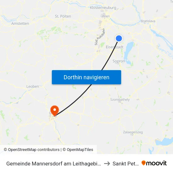 Gemeinde Mannersdorf am Leithagebirge to Sankt Peter map