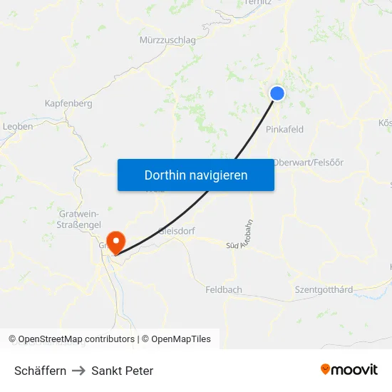 Schäffern to Sankt Peter map