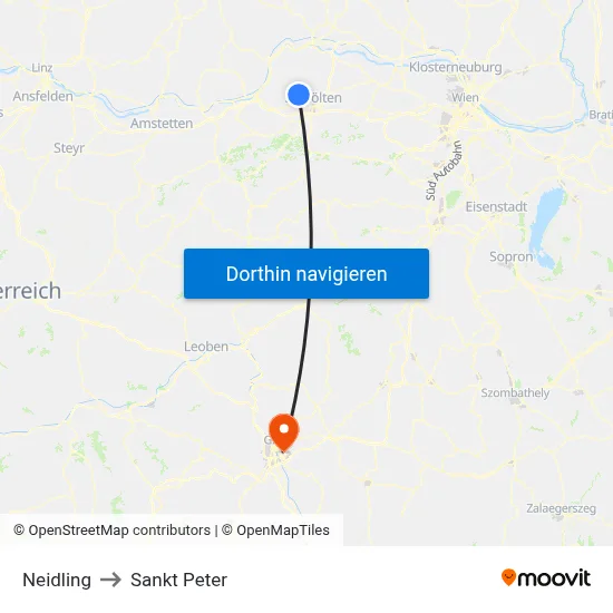 Neidling to Sankt Peter map