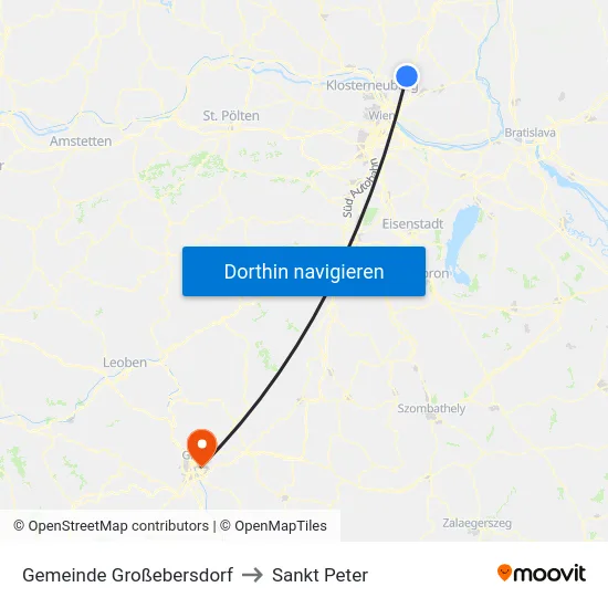 Gemeinde Großebersdorf to Sankt Peter map