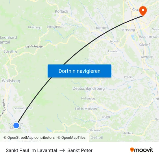 Sankt Paul Im Lavanttal to Sankt Peter map