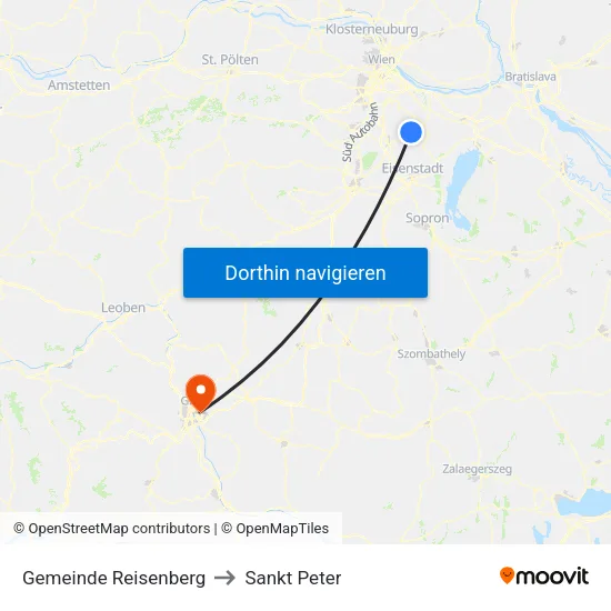 Gemeinde Reisenberg to Sankt Peter map